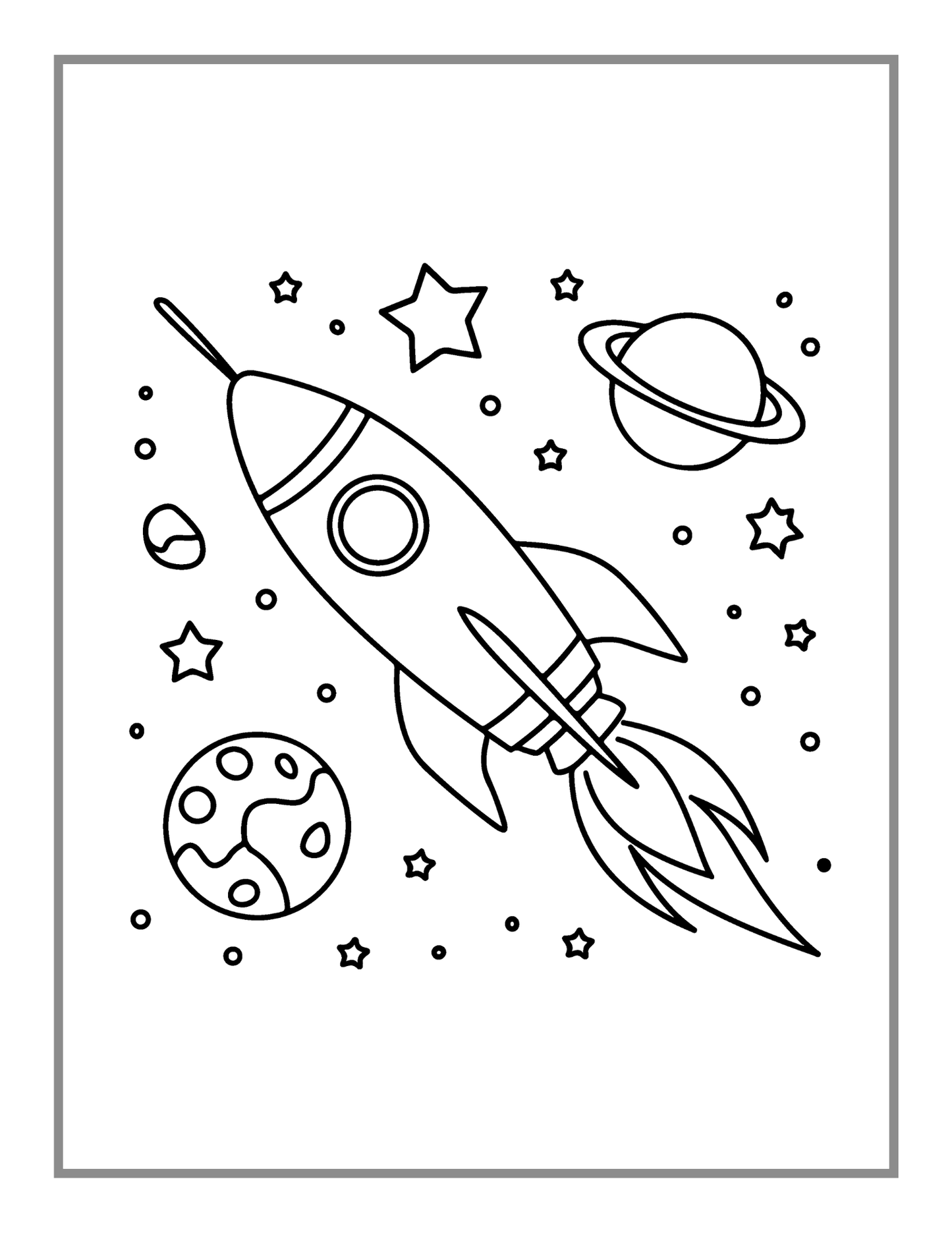 50 Pages Outer Space Galaxy Planet UFO Extraterrestrial Coloring Book Gift for Kids Boys Girls Astronaut Planet Relaxation Coloring Book