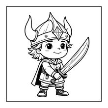 Load image into Gallery viewer, Cute Vikings Coloring Book for Kids Teens Adults Norse Warrior Mythology Single Sided Pages Fun Stress Relief Activity
