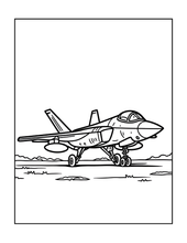 Load image into Gallery viewer, Military Jet Fighter Plane Coloring Book for Kids Adults Boys Girls: 50 Pages Single Sided F-35 Lightning Fighter Jet Airplane Coloring Book
