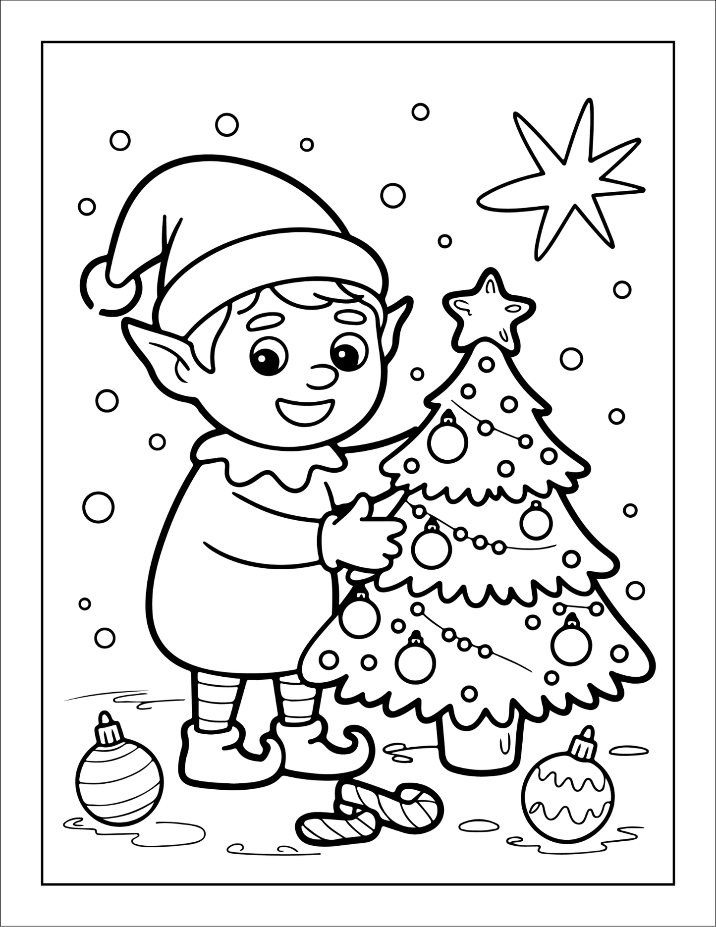 Kawaii Cozy Christmas Coloring Book for Adults Kids Boys Girls Teens Cute Festive Winter Season Holiday Coloring Pages for Children