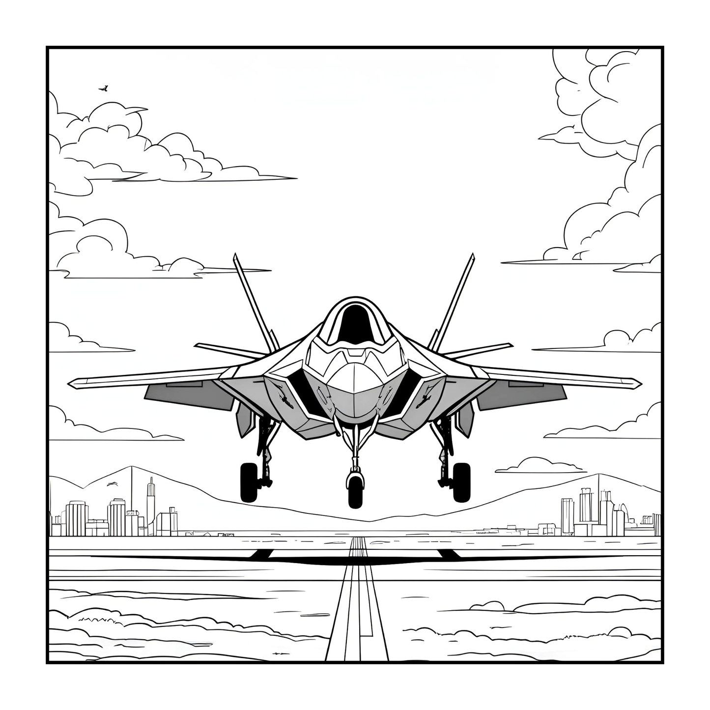 Military Jet Fighter Plane Coloring Book for Kids Adults Boys Girls 50 Pages Single Sided Plane Coloring Book Airplane Coloring Book Gift