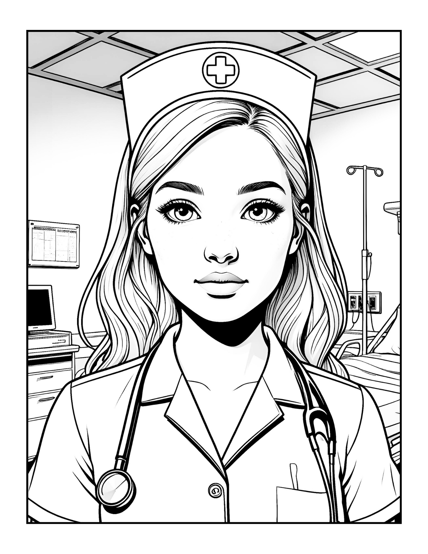 Nurse Coloring Book Gift for Adults Men Women Kids Young Boys Girls Teens Medical Registered Nurse Appreciation Gift for Students