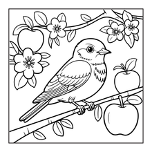 Load image into Gallery viewer, Cute Birds Flowers Coloring Book for Adults Kids Easy Nature Pages for Relaxation and Stress Relief
