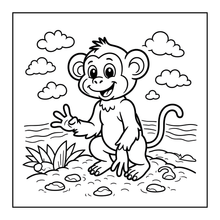 Load image into Gallery viewer, Cute Monkey Coloring Book for Kids Adults Fun Zoo Animal Pages, Stress Relief Creative Activity Coloring Book
