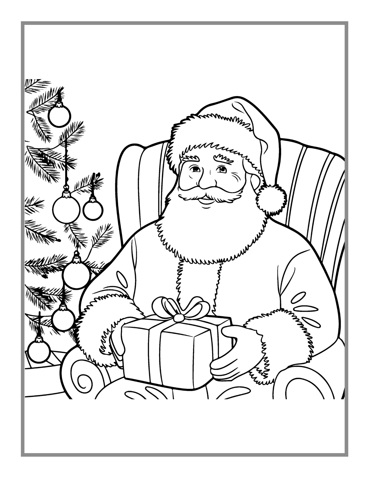 Christmas Coloring Book Gift for Adults Men Women Kids Boys Girls Merry Children 50 Pages Cute Santa Claus Easy Coloring Activity Book