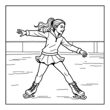 Load image into Gallery viewer, Ice Skating Coloring Book Kids Adults, Winter Sports Figure Skate Activity Coloring Pages, Gift for Skaters Hockey Fans
