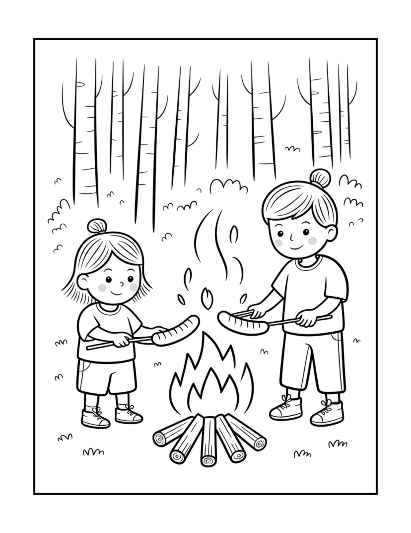 Bold and Easy Cozy Camping Coloring Book Gift for Adults Men Women Kids Boys Girls Young Teens Summer Camp Camping Coloring Sheets Children