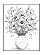 Load image into Gallery viewer, Botanical Coloring Book for Adults and Kids, Printed Physical Book, 25 Bold Easy Plant Designs, Single Sided Nature Art Therapy Gift
