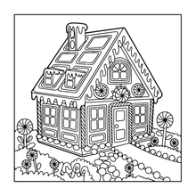 Load image into Gallery viewer, Cute Christmas Gingerbread House Coloring Book Whimsical Candy Holiday Pages for Kids Teens Adults Festive Relaxation Gift

