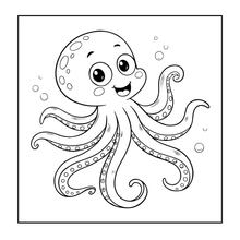 Load image into Gallery viewer, Cute Sea Life Coloring Book for Kids Teens Adults Ocean Animals, Marine Creatures, Stress Relief, Single Sided Coloring Pages
