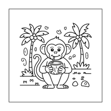 Load image into Gallery viewer, Cute Monkey Coloring Book for Kids Adults Fun Zoo Animal Pages, Stress Relief Creative Activity Coloring Book
