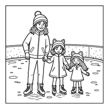 Load image into Gallery viewer, Ice Skating Coloring Book Kids Adults, Winter Sports Figure Skate Activity Coloring Pages, Gift for Skaters Hockey Fans
