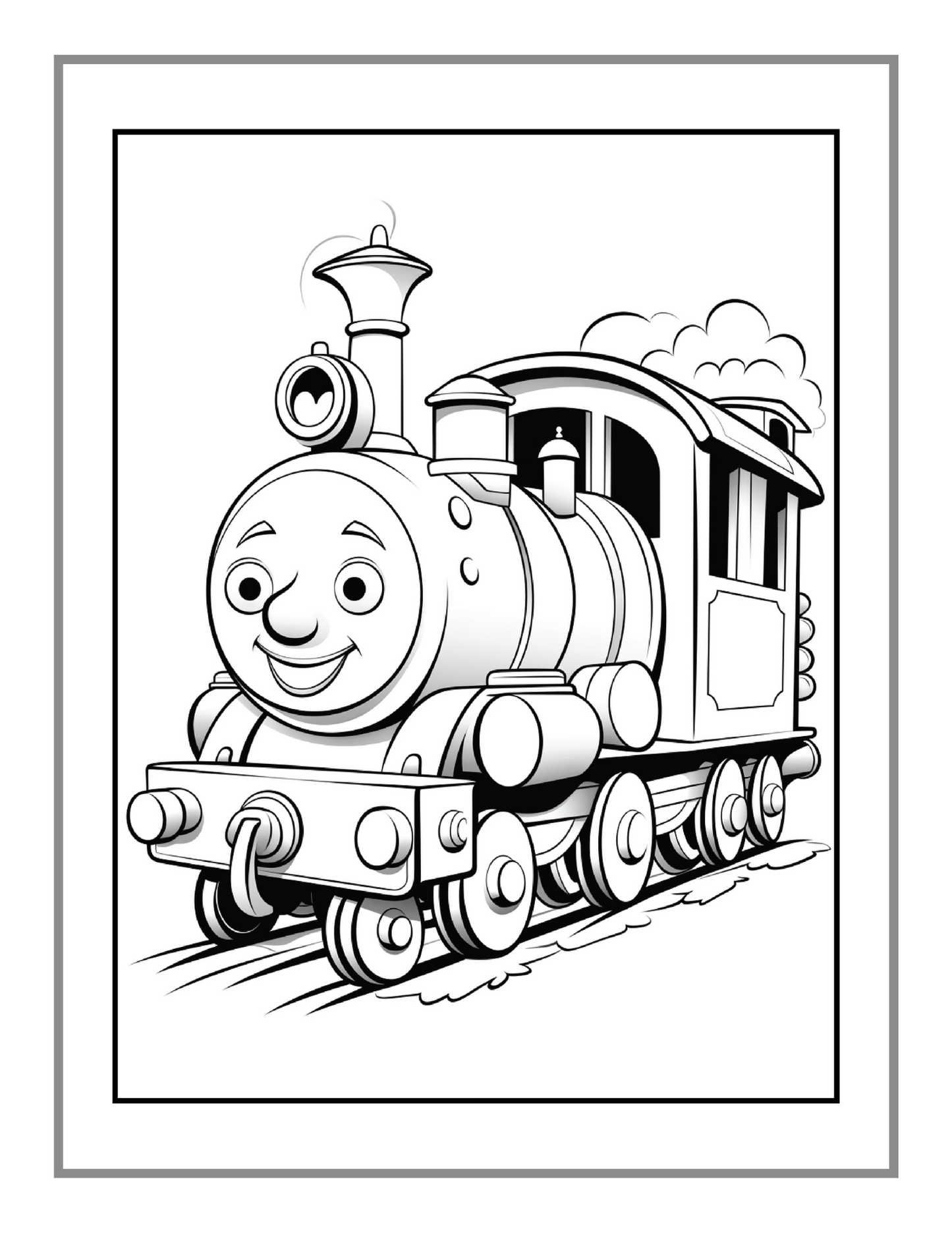 50 Pages Train Locomotive Enthusiasts Coloring Book Gift for Adults Kids Boys Girls Cute Relaxation Steam Engine Train Coloring Book Present