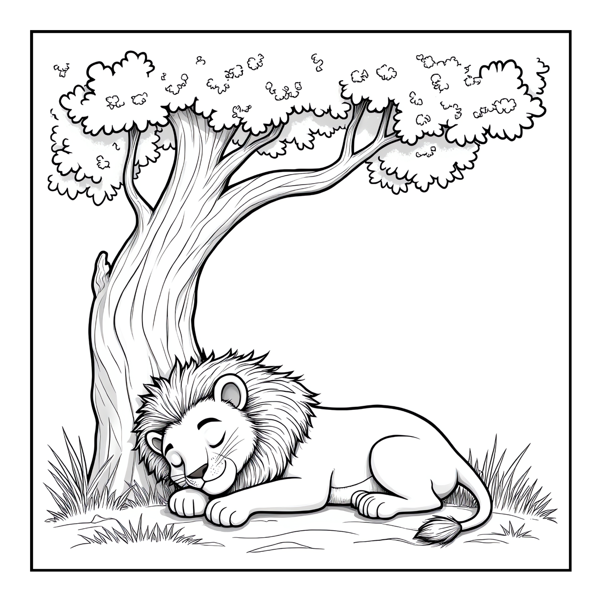 Cute Cozy Funny Lion Animal Coloring Book Gift for Adults Kids Boys Girls Teens: Single Sided Bold and Easy Cool Lion Themed Coloring Book