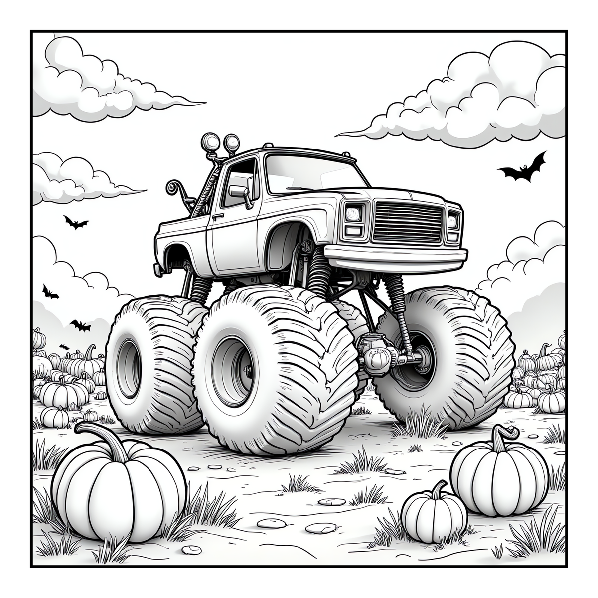 Monster Truck Coloring Book for Kids Adults: Easy Monster Truck Coloring Book Pages for Toddlers Boys Girls Adults