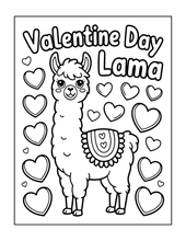 Load image into Gallery viewer, Cute Lama Valentine’s Day Coloring Book Bold Easy Pages for Kids Teens Adults Stress Relief Relaxation Gift
