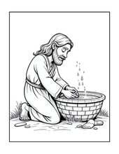 Load image into Gallery viewer, Christian Coloring Book for Adults Kids Boys Girls Teens, Bold and Easy Bible Story Designs, Single Sided Jesus Faith Devotional Gift
