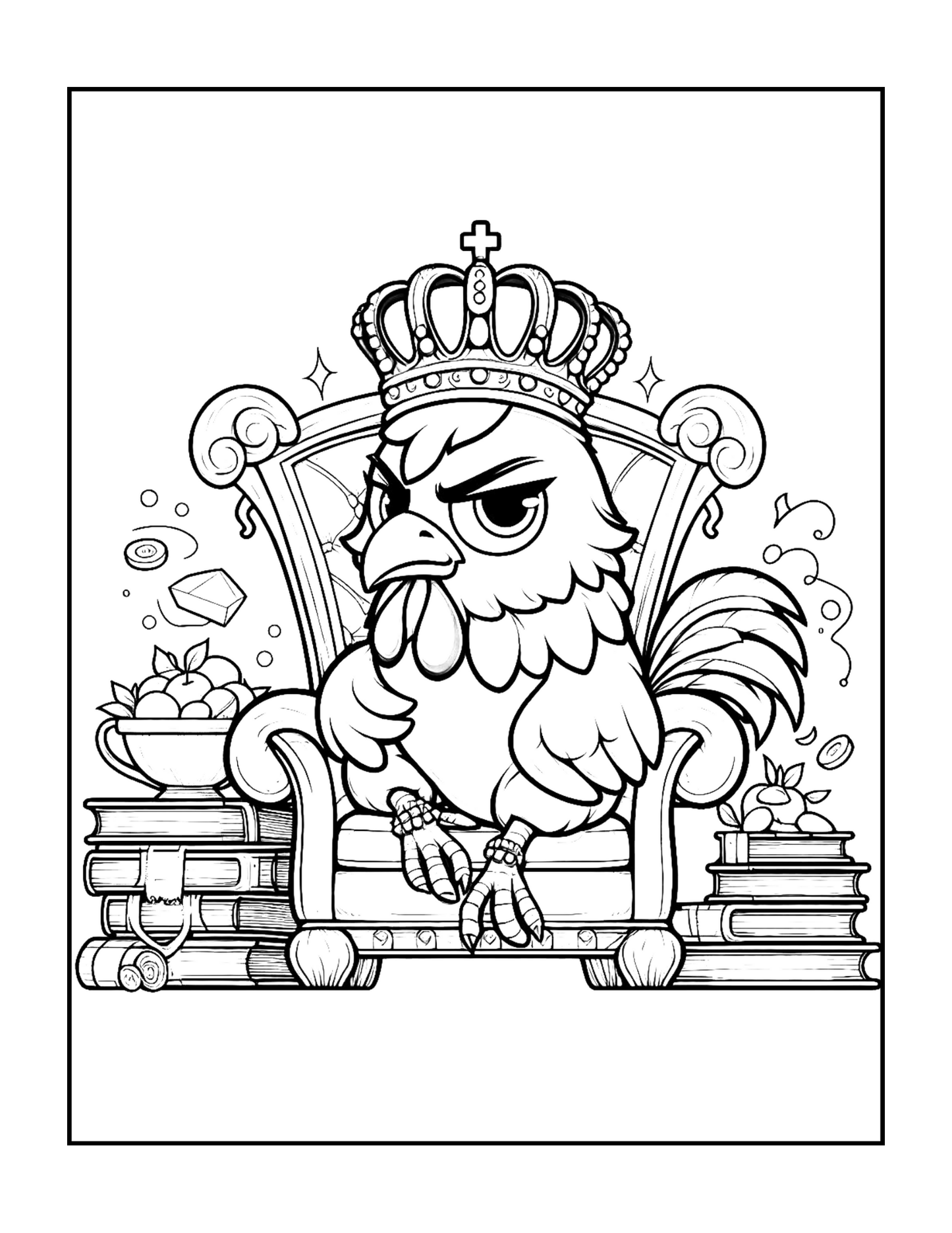 Cute Funny Chicken Coloring Book Gift for Adults Kids Boys Girls Teens Bold and Easy Chicken Bird Coloring Sheets for Children Relaxation