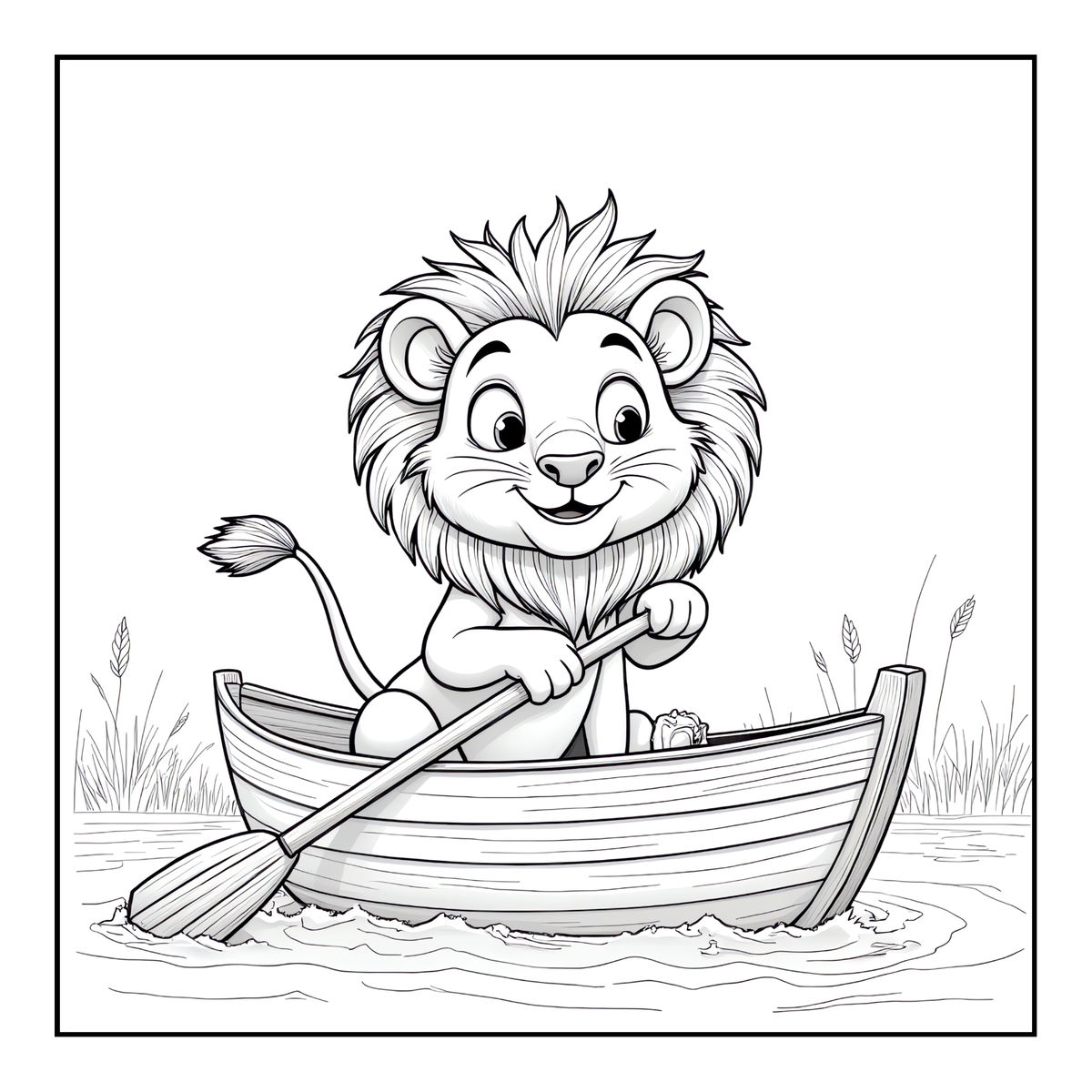 Cute Cozy Funny Lion Animal Coloring Book Gift for Adults Kids Boys Girls Teens: Single Sided Bold and Easy Cool Lion Themed Coloring Book