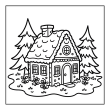 Load image into Gallery viewer, Christmas Gingerbread House Coloring Book Cute Holiday Gingerbread Homes for Kids Teens Adults Easy Cozy Winter Coloring Pages
