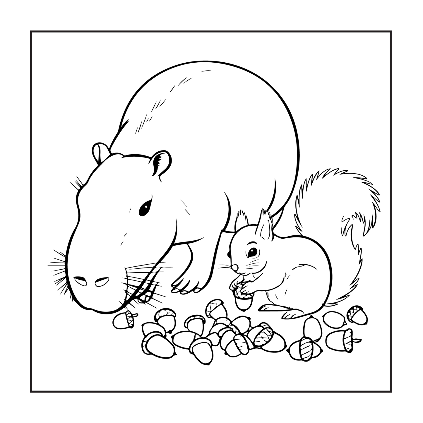 Funny Cute Capybara Animal Coloring Book Gift for Adults Kids Boys Girls Teens 50 Pages Single Sided Bold and Easy Capybara Coloring Pages