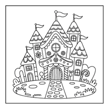 Load image into Gallery viewer, Christmas Gingerbread House Coloring Book Cute Holiday Gingerbread Homes for Kids Teens Adults Easy Cozy Winter Coloring Pages
