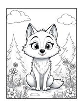 Load image into Gallery viewer, Cute Wolf Coloring Book for Kids and Adults, Bold and Easy Printed Coloring Book, 25 Single-Sided Wolf Designs, Animal Gift for All Ages

