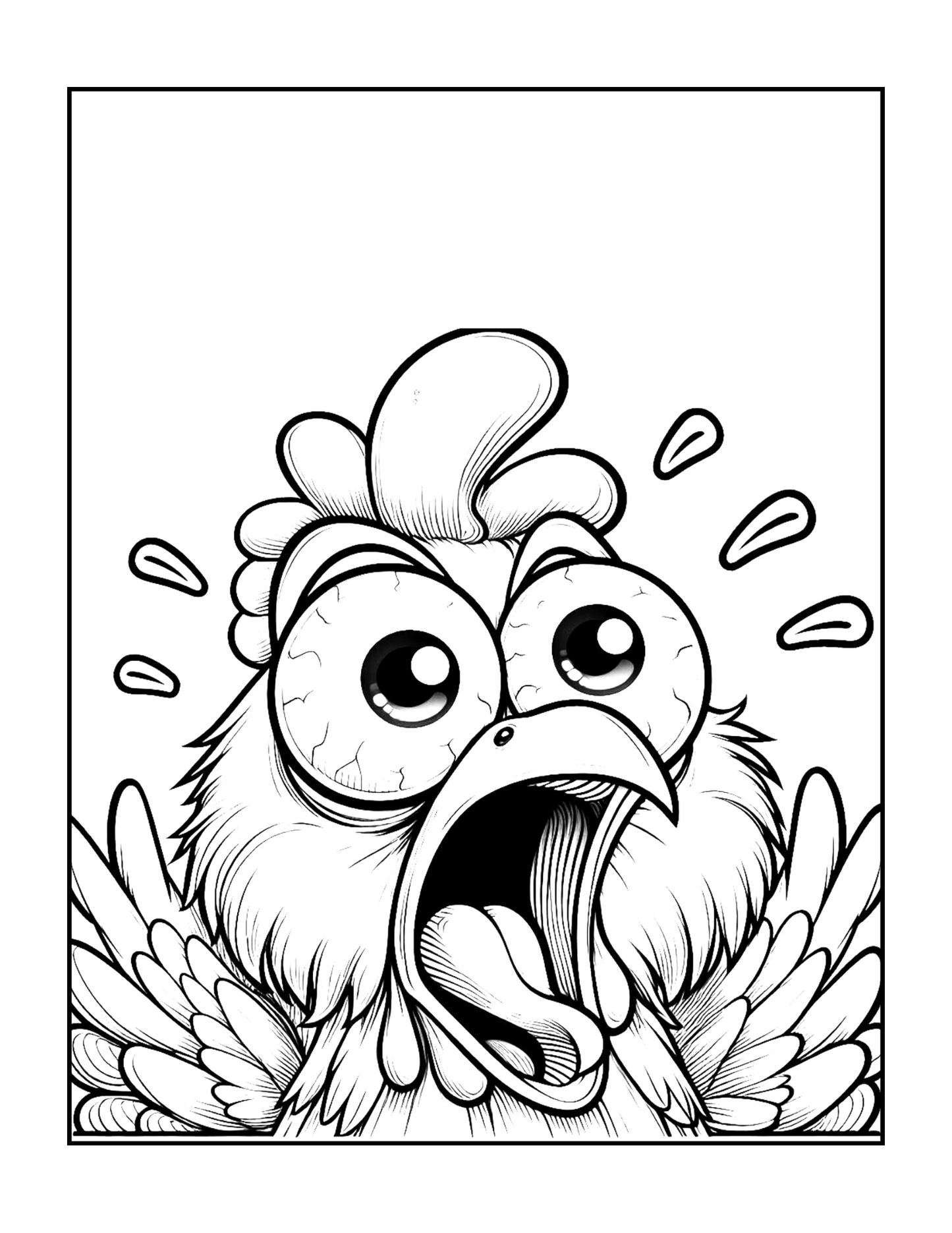 Cute Funny Chicken Coloring Book Gift for Adults Kids Boys Girls Teens Bold and Easy Chicken Bird Coloring Sheets for Children Relaxation