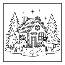 Load image into Gallery viewer, Christmas Gingerbread House Coloring Book Cute Holiday Gingerbread Homes for Kids Teens Adults Easy Cozy Winter Coloring Pages
