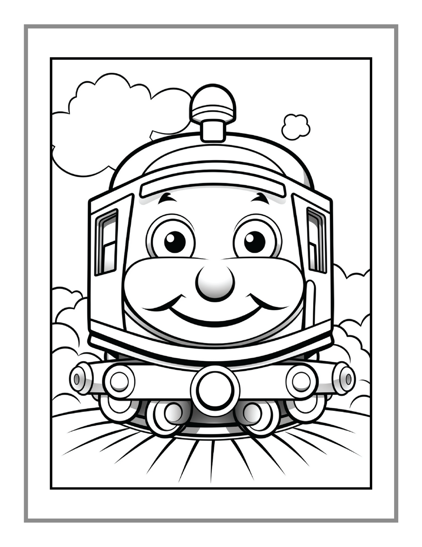 50 Pages Train Locomotive Enthusiasts Coloring Book Gift for Adults Kids Boys Girls Locomotive Train Lover Coloring Activity Book