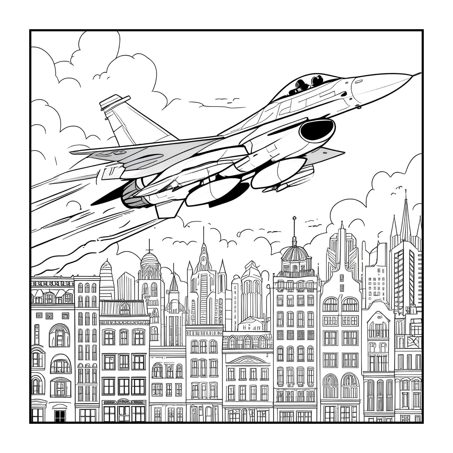 Military Jet Fighter Plane Coloring Book for Kids Adults Boys Girls 50 Pages Single Sided Plane Coloring Book Airplane Coloring Book Gift