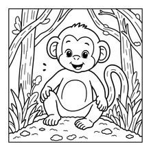 Load image into Gallery viewer, Cute Monkey Coloring Book for Kids Adults Fun Zoo Animal Pages, Stress Relief Creative Activity Coloring Book
