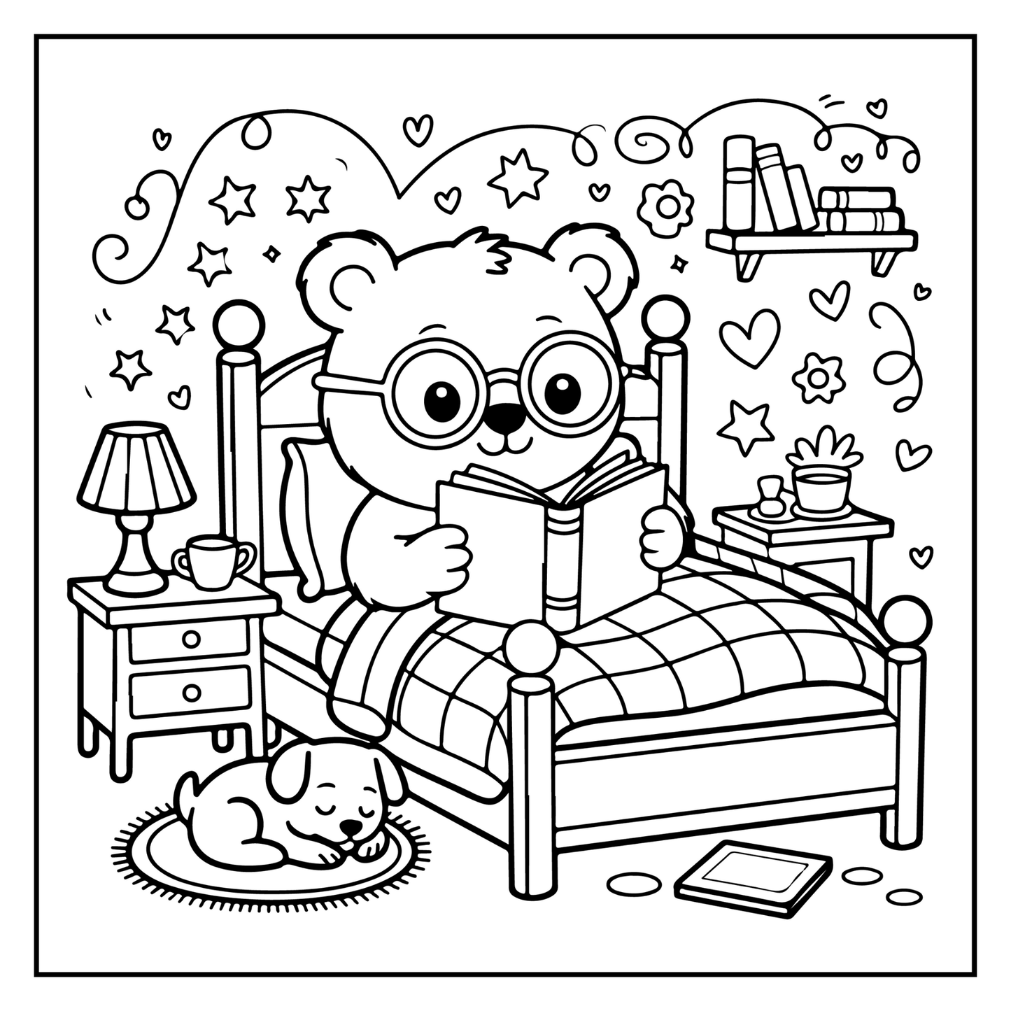 Cute Brown Bear Coloring Book Gift for Adults Kids Men Women Young Boys Girls Teens Cool Cozy Teddy Bear Coloring Activity Book for Children