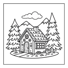 Load image into Gallery viewer, Christmas Gingerbread House Coloring Book Cute Holiday Gingerbread Homes for Kids Teens Adults Easy Cozy Winter Coloring Pages
