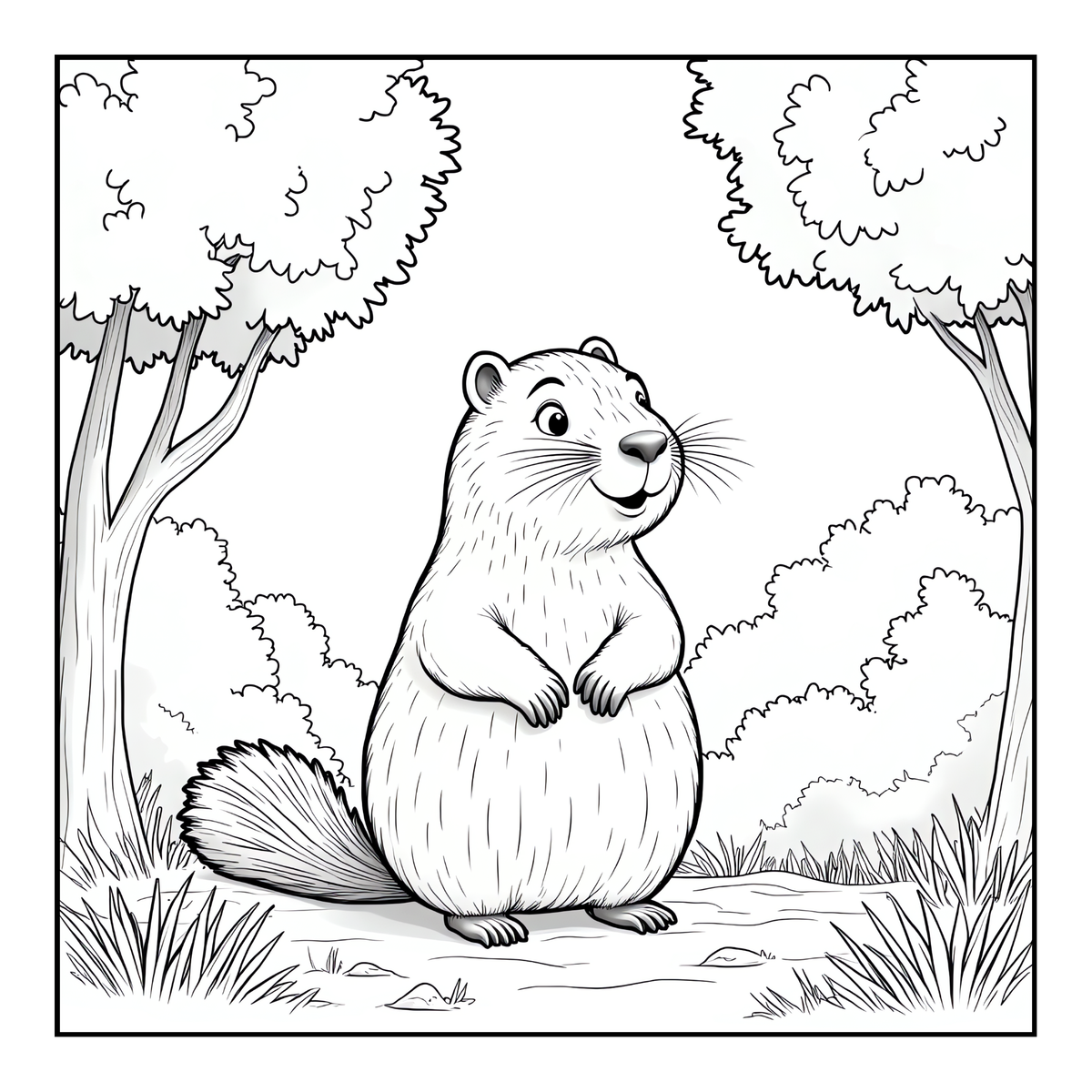 Cute Cozy Funny Capybara Animal Coloring Book Gift for Adults Kids Boys Girls Teens: Single Sided Bold and Easy Cool Capybara Coloring Book