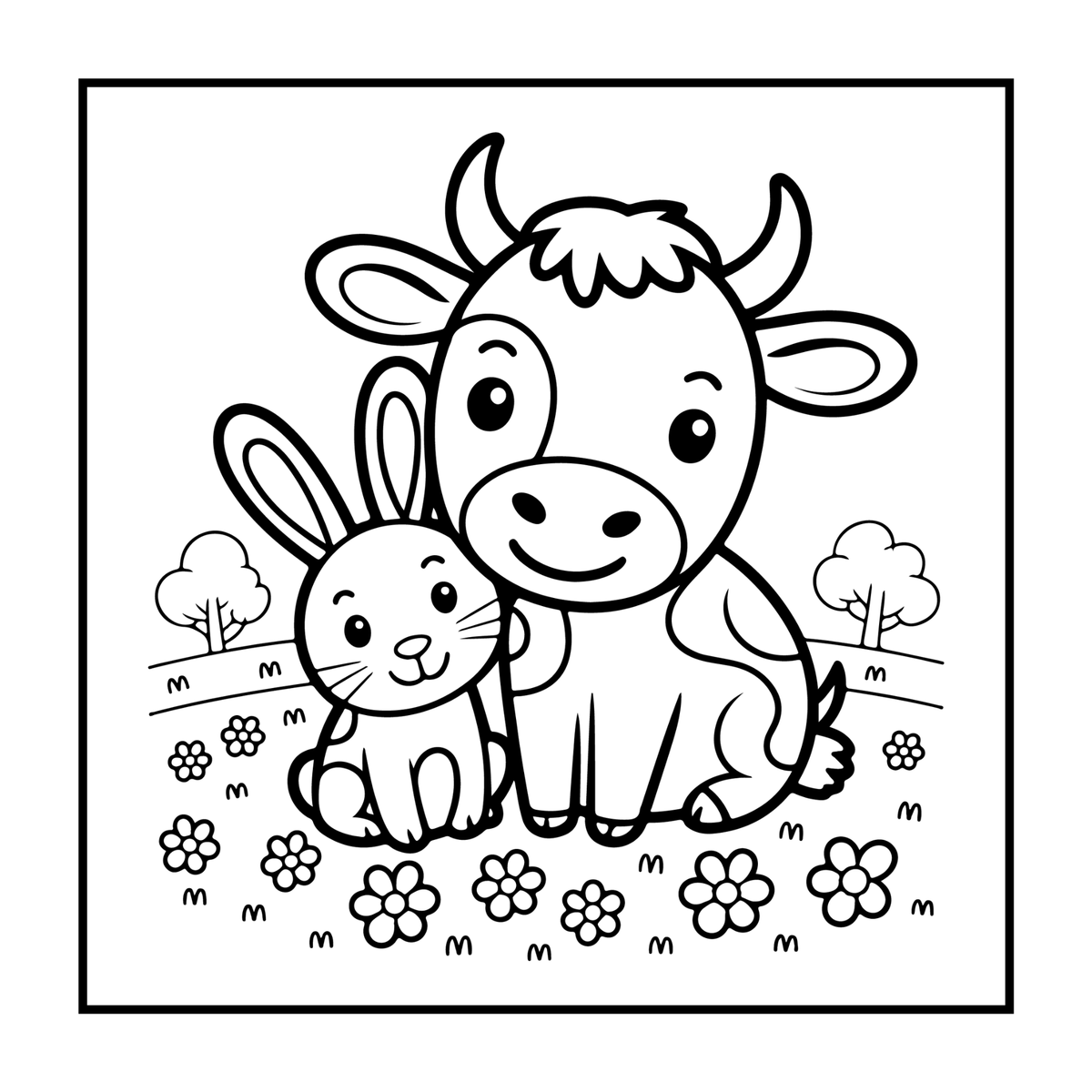 Cute Cow Coloring Book Gift for Adults Kids Boys Girls Teens: Single Sided Pages 25 Designs Cozy Cow Animal Coloring Book for Children