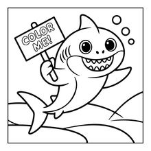 Load image into Gallery viewer, Cute Funny Shark Coloring Book for Kids Adults Ocean Animals Relaxing Marine Life Pages Coloring Book
