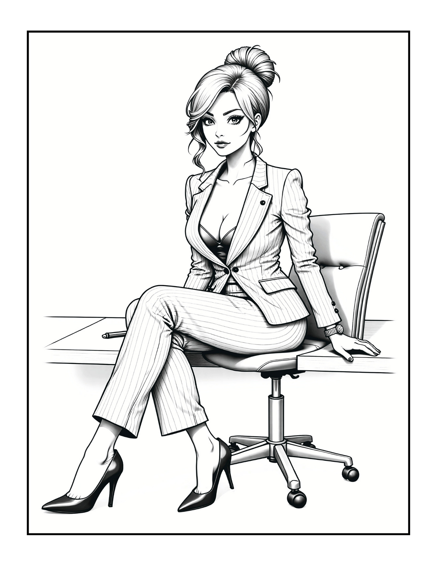 50 Pages Single Sided Cute Japanese Anime Manga Fashion Model Girls Coloring Book Gift for Adults Men Women Kids Young Boys Girls Teens