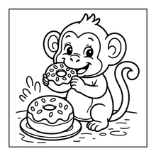 Load image into Gallery viewer, Cute Monkey Coloring Book for Kids Adults Fun Zoo Animal Pages, Stress Relief Creative Activity Coloring Book
