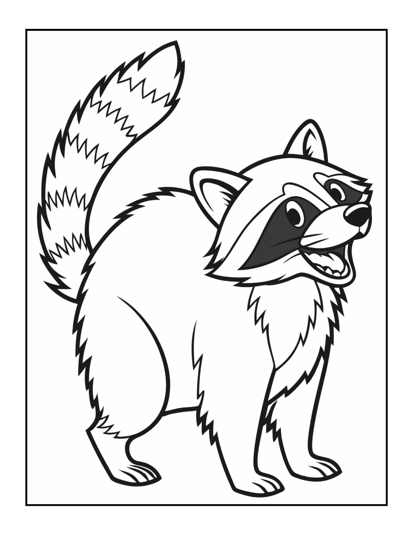 Cute Cozy Raccoon Animal Coloring Book Gift for Adults Kids Boys Girls Teens 50 Pages Single Sided Bold and Easy Raccoon Coloring Book