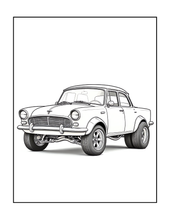 Load image into Gallery viewer, Printed Car Coloring Book for Kids Adults 25 Easy Vehicle Designs Physical Auto Activity Book Single Sided Pages Race Cars Off Road
