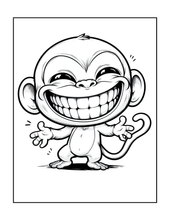 Load image into Gallery viewer, Cute Monkey Coloring Book for Kids Adults Fun Zoo Animal Pages, Stress Relief Creative Activity Coloring Book
