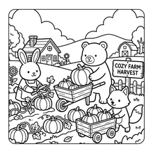 Load image into Gallery viewer, Cozy Farm Life Animals Coloring Book for Adults Kids Boys Girls Teens: Country Life Cute Farm Animals Activity Coloring Pages for Children
