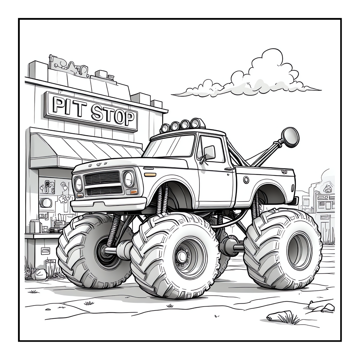 Monster Truck Coloring Book for Kids Adults: Easy Monster Truck Coloring Book Pages for Toddlers Boys Girls Adults
