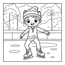Load image into Gallery viewer, Ice Skating Coloring Book Kids Adults, Winter Sports Figure Skate Activity Coloring Pages, Gift for Skaters Hockey Fans
