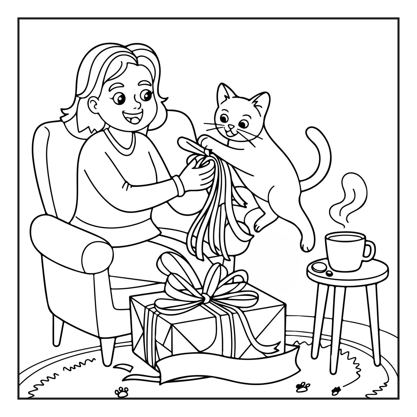 Cute Cat Mom Coloring Book for Adults Men Women Kids Boys Girls Young Teens Cozy Kitten Kitty Mom Coloring Activity Book for Cat Lovers