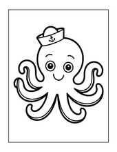 Load image into Gallery viewer, Cozy Cute Sea Creatures Coloring Book for Kids Adults Boys Girls Teens: Cool Underwater Animals Sea Ocean Fish Coloring Activity Book
