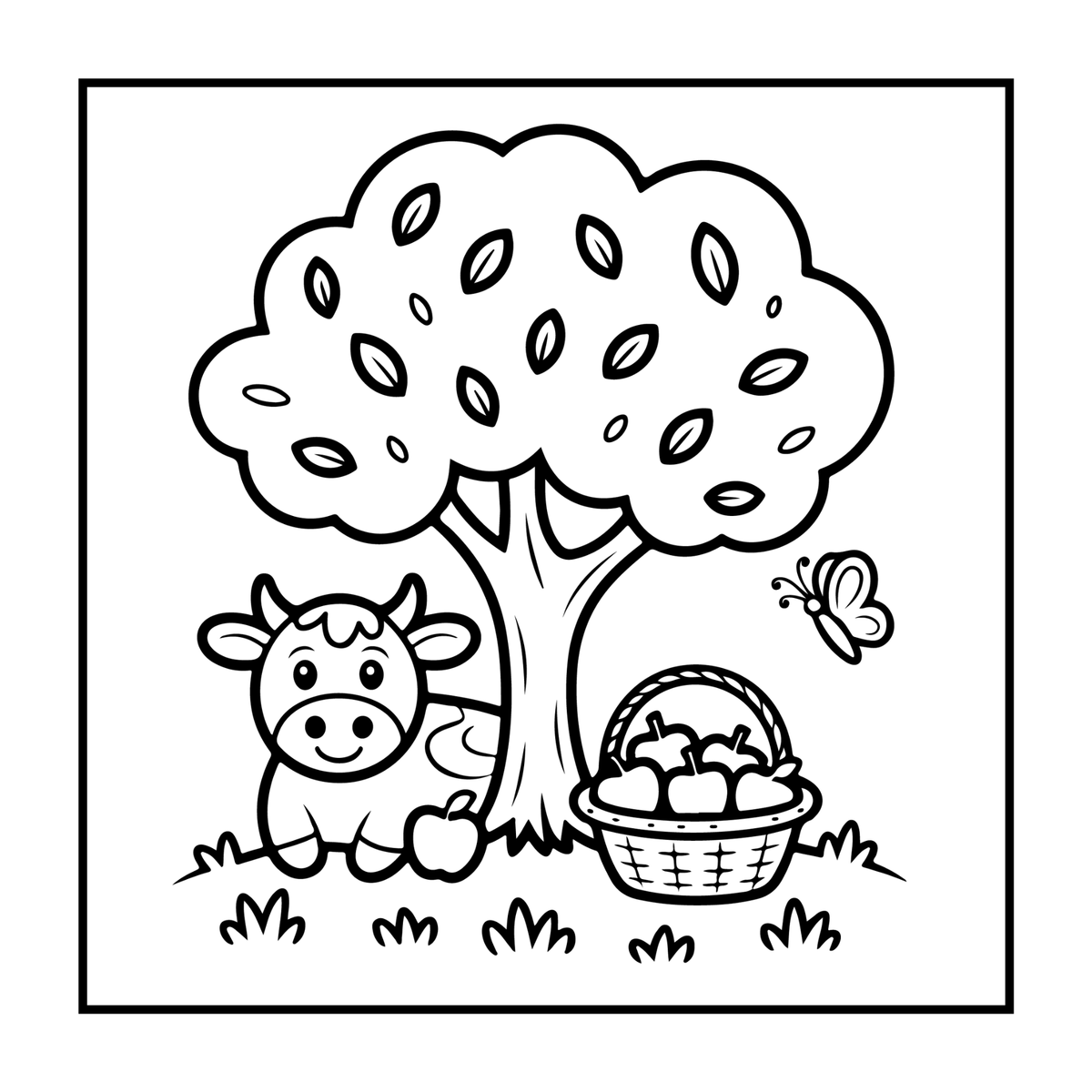Cute Cow Coloring Book Gift for Adults Kids Boys Girls Teens: Single Sided Pages 25 Designs Cozy Cow Animal Coloring Book for Children