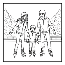 Load image into Gallery viewer, Ice Skating Coloring Book Kids Adults, Winter Sports Figure Skate Activity Coloring Pages, Gift for Skaters Hockey Fans
