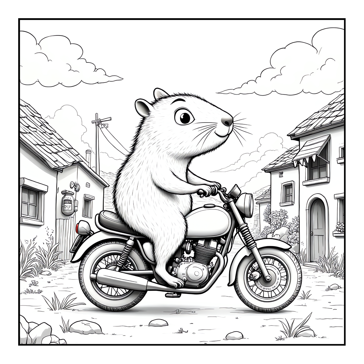 Cute Cozy Funny Capybara Animal Coloring Book Gift for Adults Kids Boys Girls Teens: Single Sided Bold and Easy Cool Capybara Coloring Book
